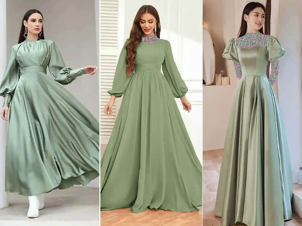 پیراهن مجلسی سبز زنانه بلند برای عروسی