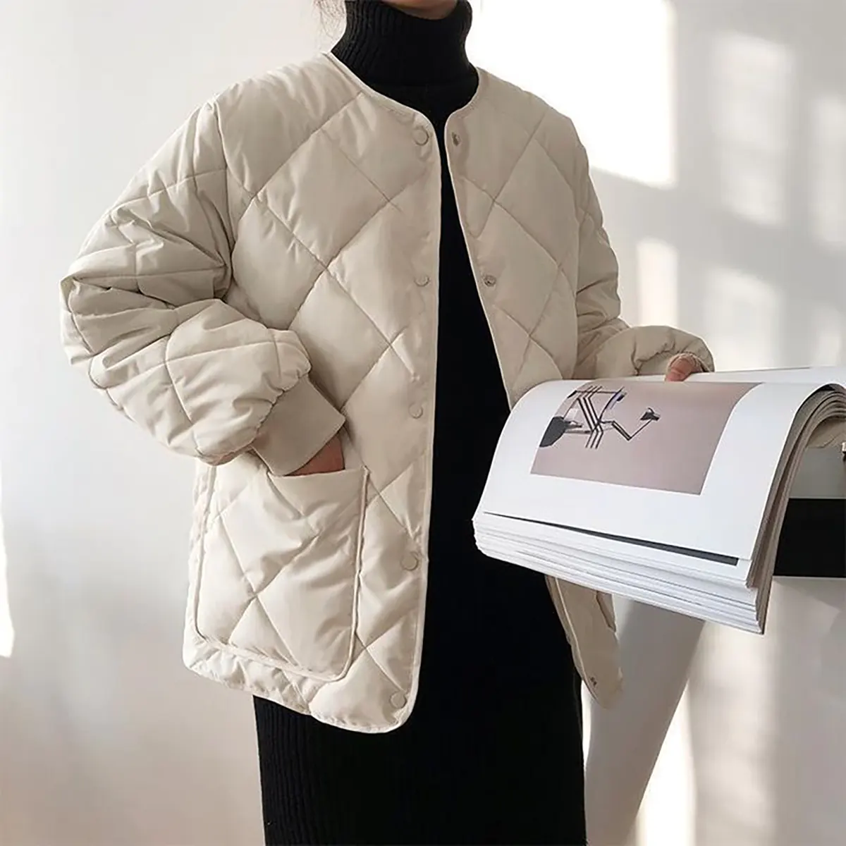 کاپشن دخترا کاپشن دخترونه پفکی کاپشن مدل fashion کاپشن سفید زنانه کافشن دخترانه سفید