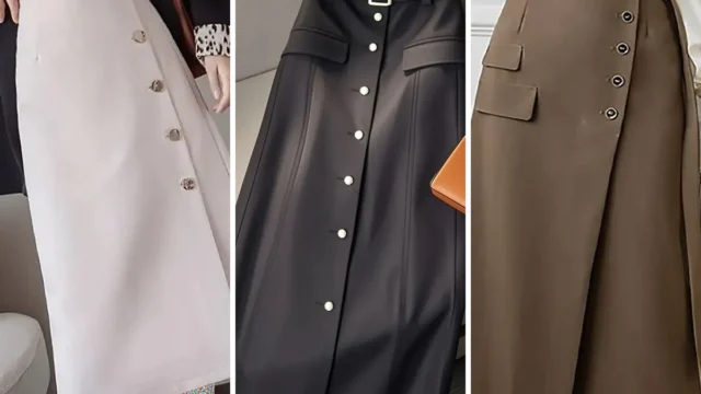 دامن جلو دکمه با طراحی‌های ساده و رنگ‌های خنثی که برای استایل‌های مینیمالیستی! + کالکشن عکس