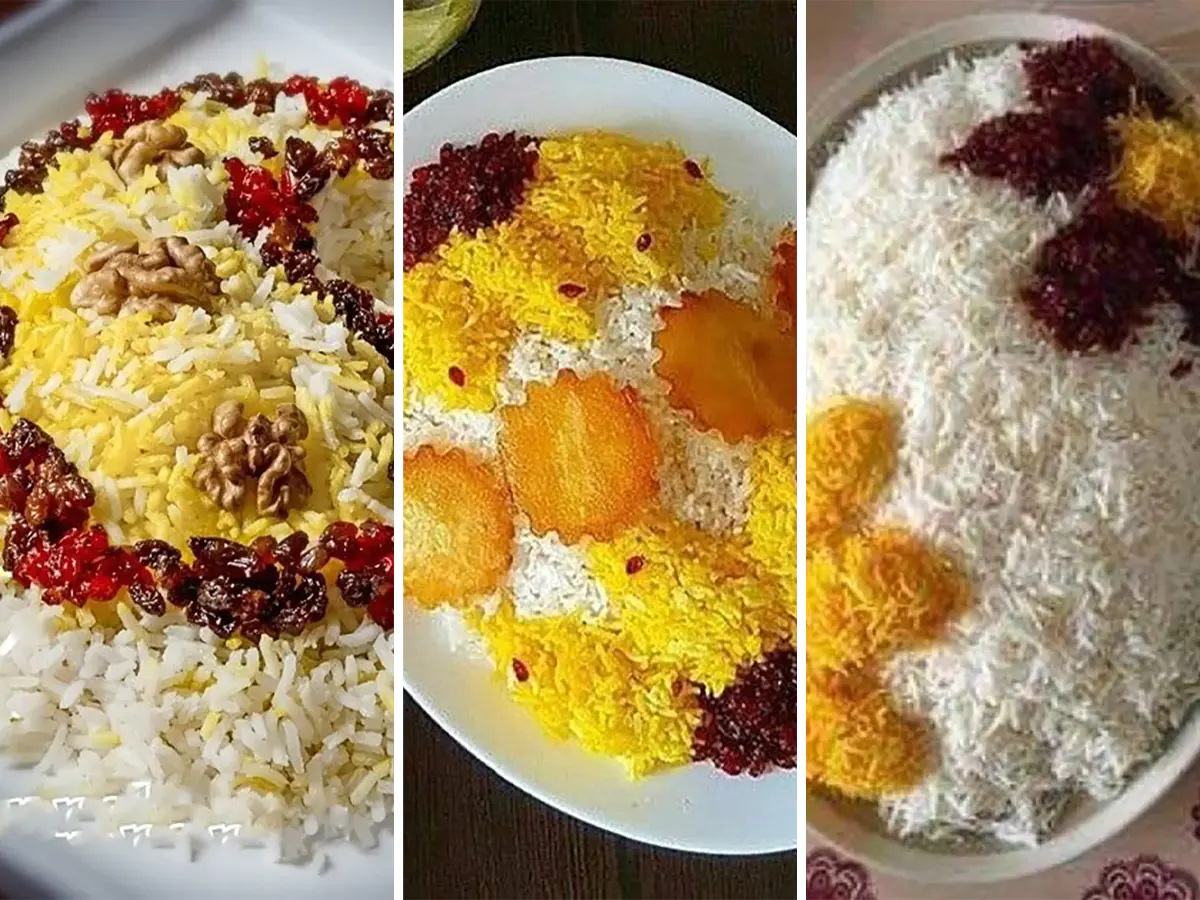 تزیین برنج مجلسی شابلون تزیین برنج تزیین مرغ مجلسی در دیس تزیین سالاد برنج قالبی با کاسه