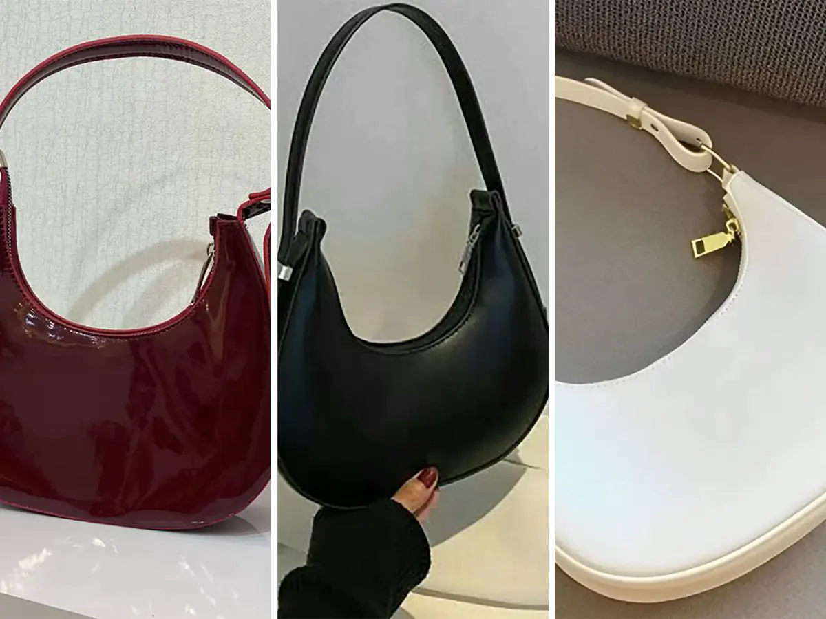 مدل کیف هلالی با طراحی‌های بزرگ و کوچک برای استایل‌های رسمی و غیررسمی