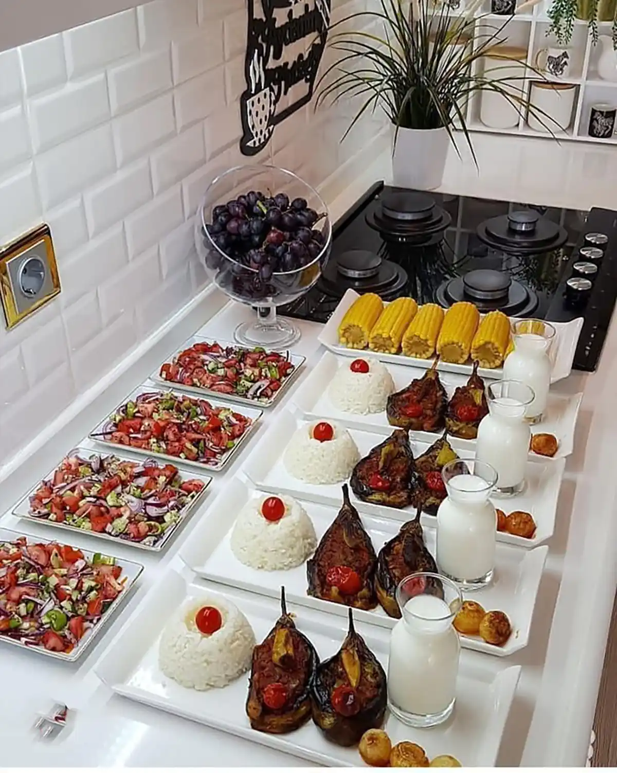 چیدمان غذا شیک
