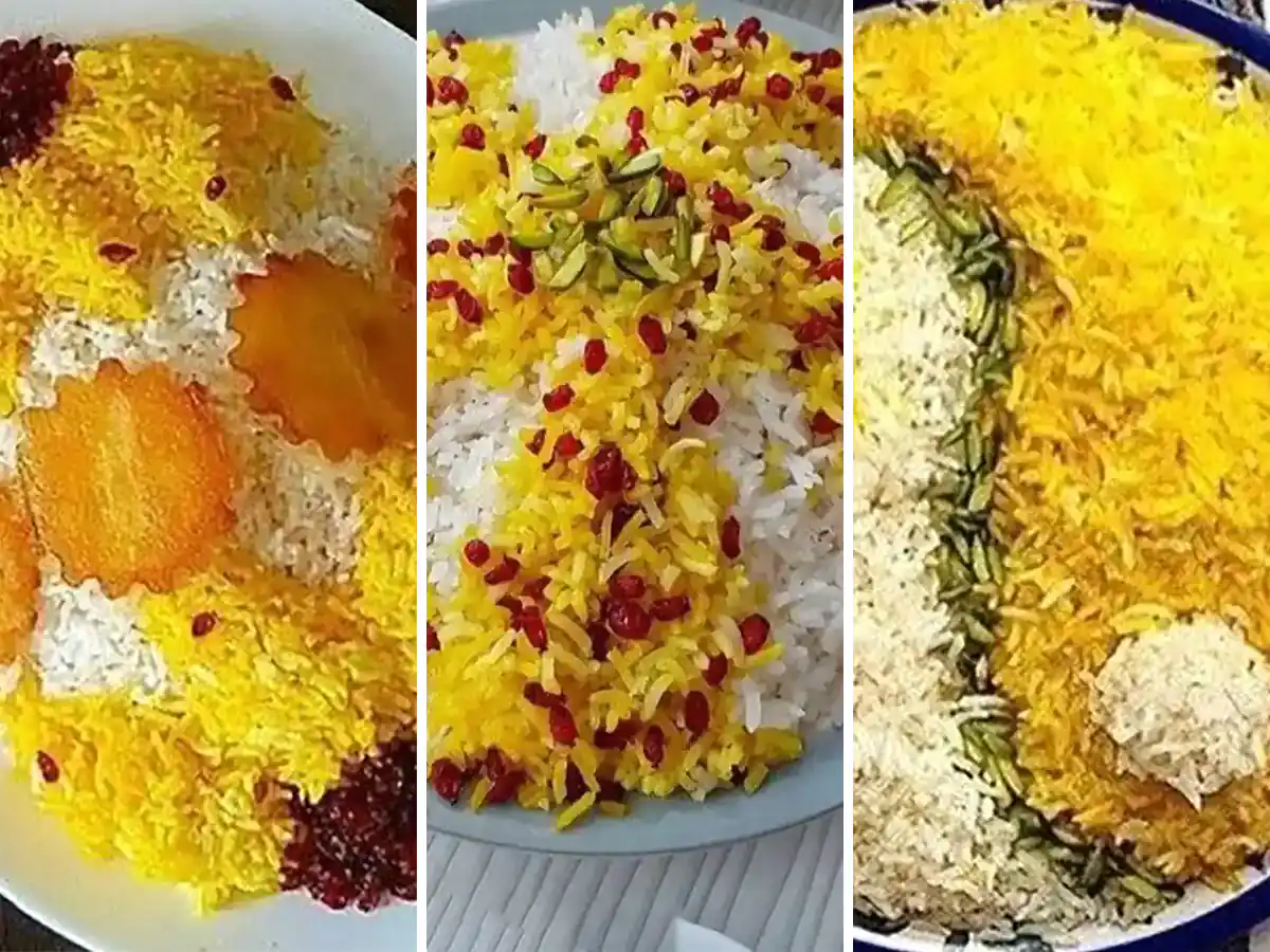 تزیین برنج ساده و زیبا تزیین برنج برای مدرسه تزیین برنج عروس شابلون تزیین برنج تزیین برنج و مرغ تزیین برنج بدون قالب