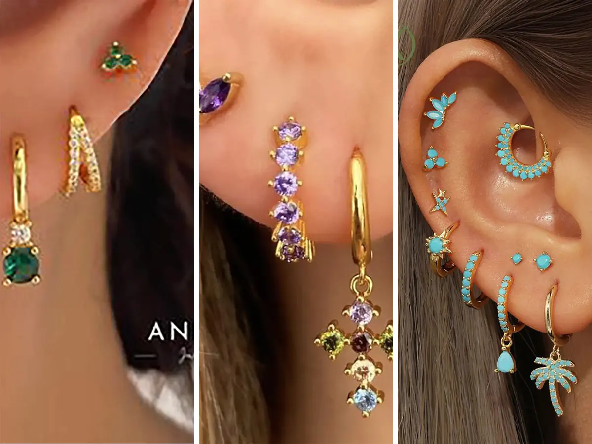 گوشواره فانتزی گوشواره طلا حلقه ای گوشواره میخی طلا گوشواره بدون سوراخ گوش گوشواره میخی طلا دیجی کالا گوشواره میخی نگینی