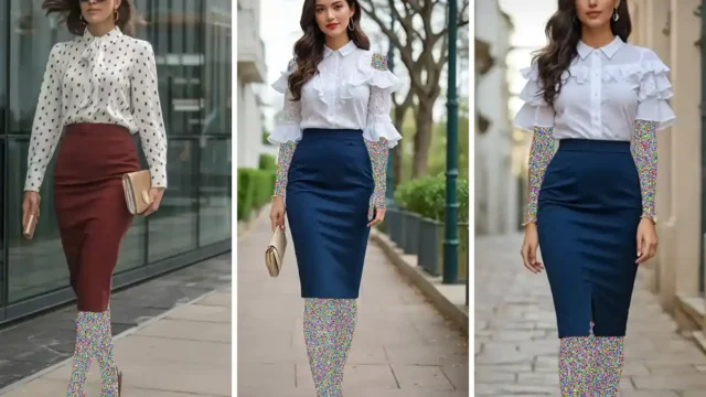 استایل با دامن مدادی | ۱۵ ایده خوشگل برای ترکیب دامن جذب با مانتو، بلوز و کت‌های جذاب!!
