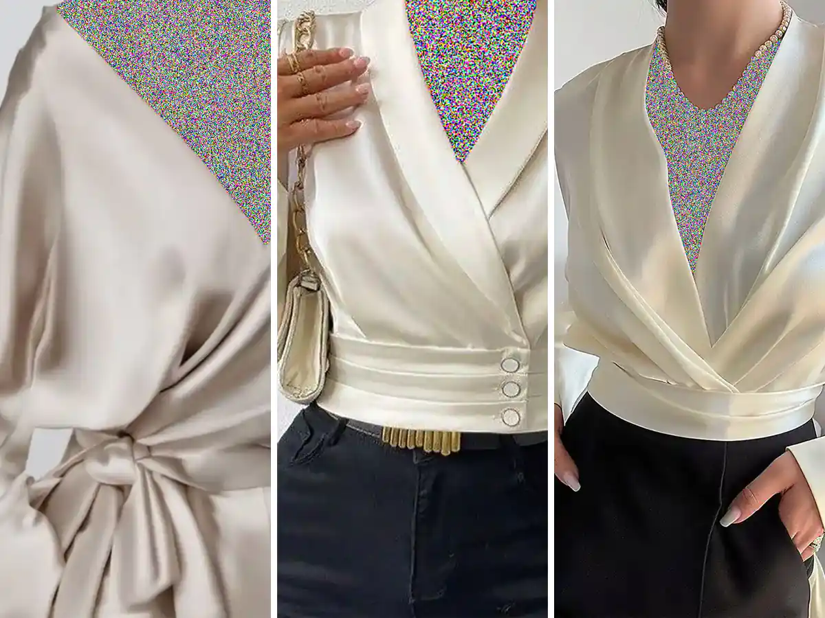 الگوی شومیز گره ای شومیز گره ای مجلسی شومیز گره ای ساتن