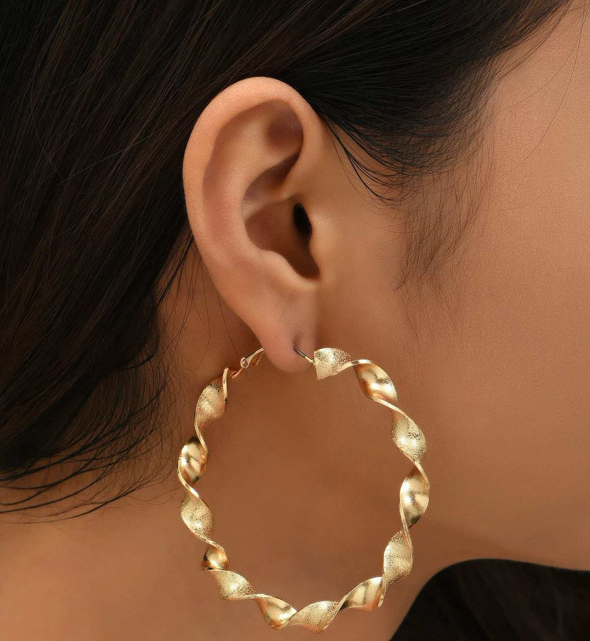 گوشواره حلقه ای بزرگ طلا 
