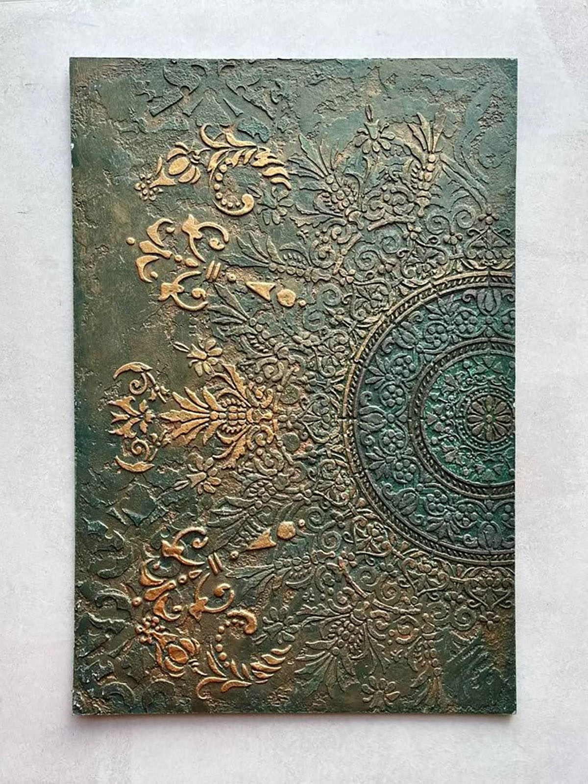 نمونه پتینه کاری روی دیوار 