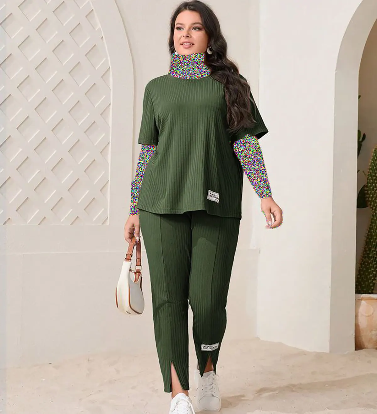 بلوز شلوار راحتی نخی زنانه
