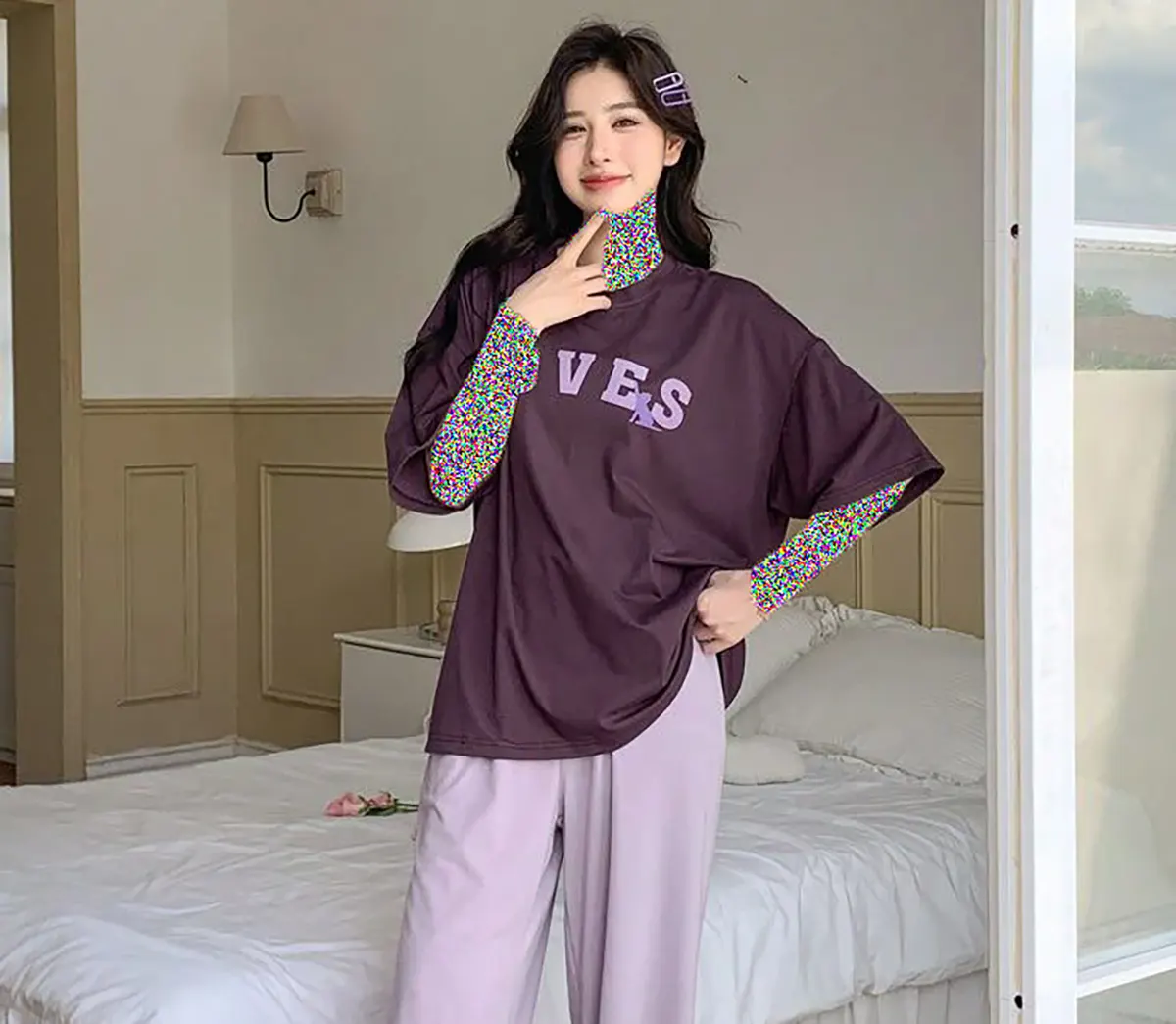 ست بلوز و شلوار زنانه خانگی
