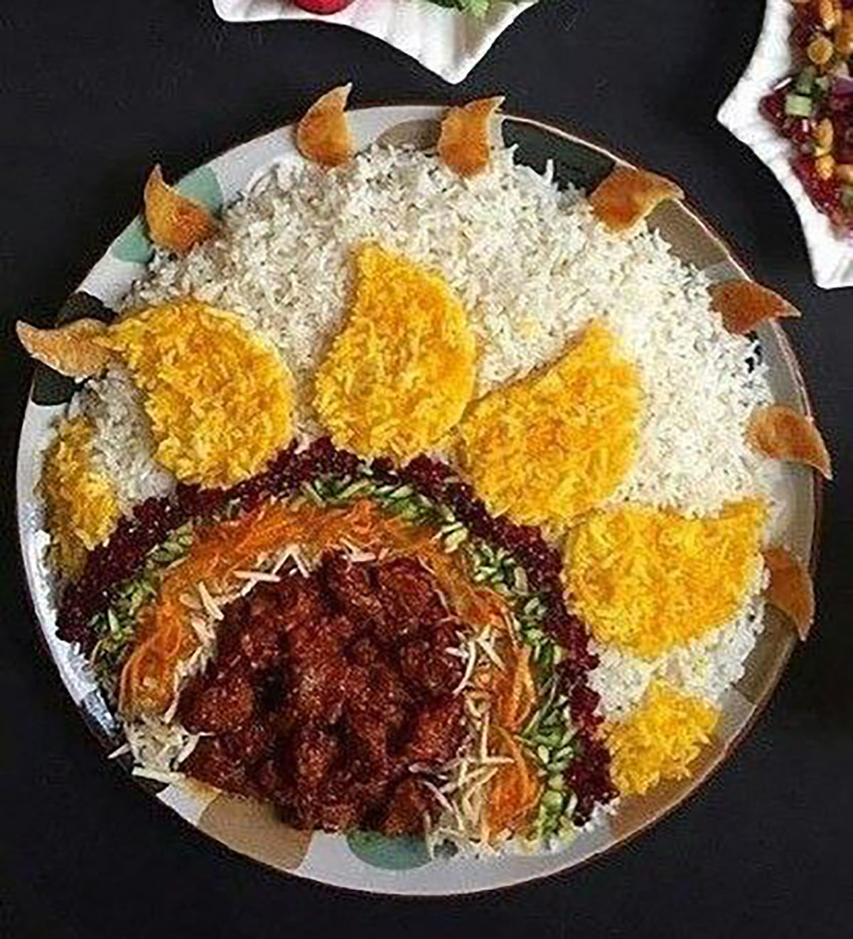 تزیین برنج ساده و زیبا
