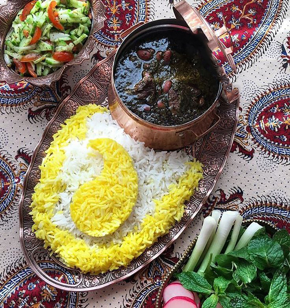 تزیین برنج ساده و زیبا
