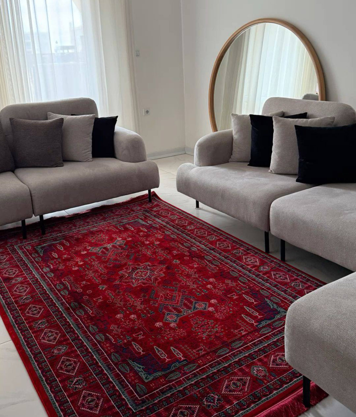 فرش قرمز با چه مبلی ست میشه