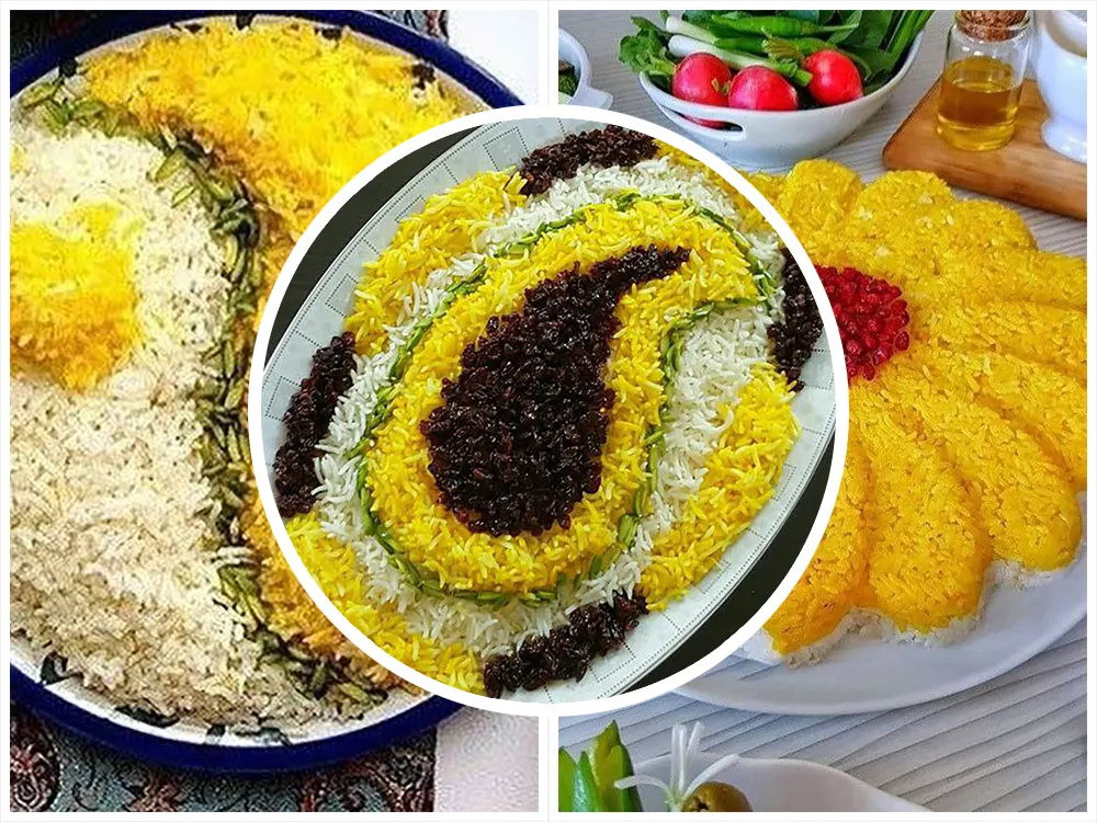 تزیین برنج ساده و زیبا