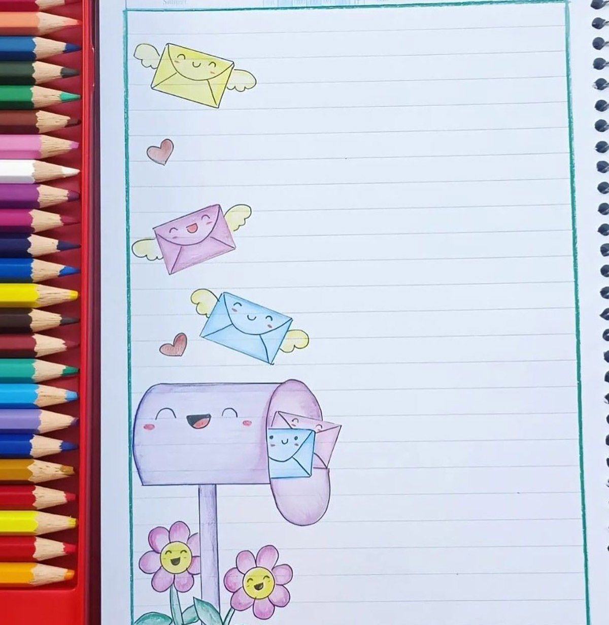 نقاشی دفتر مشق دخترانه اسان

