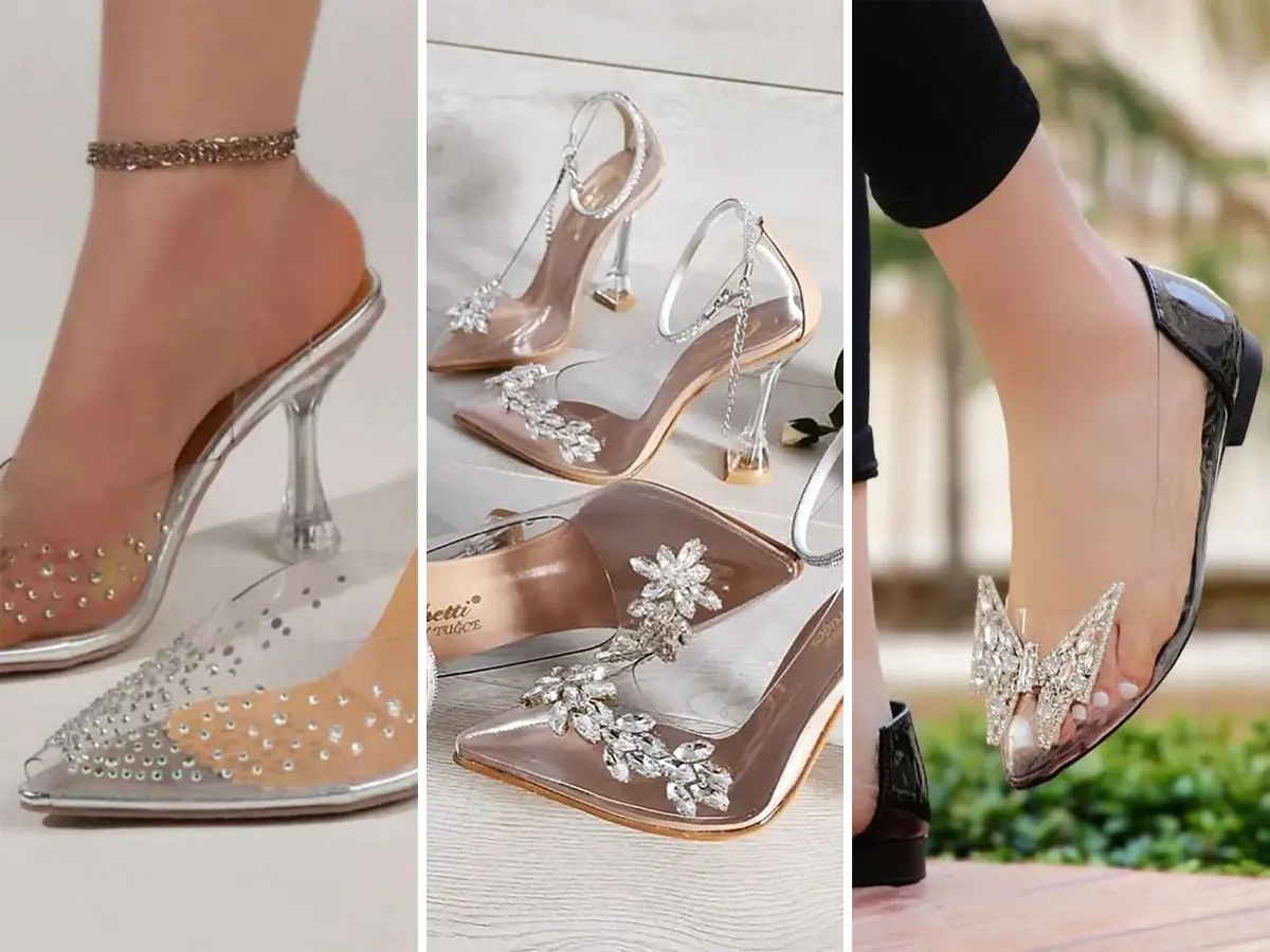 کفش شیشه ای پاشنه کوتاه