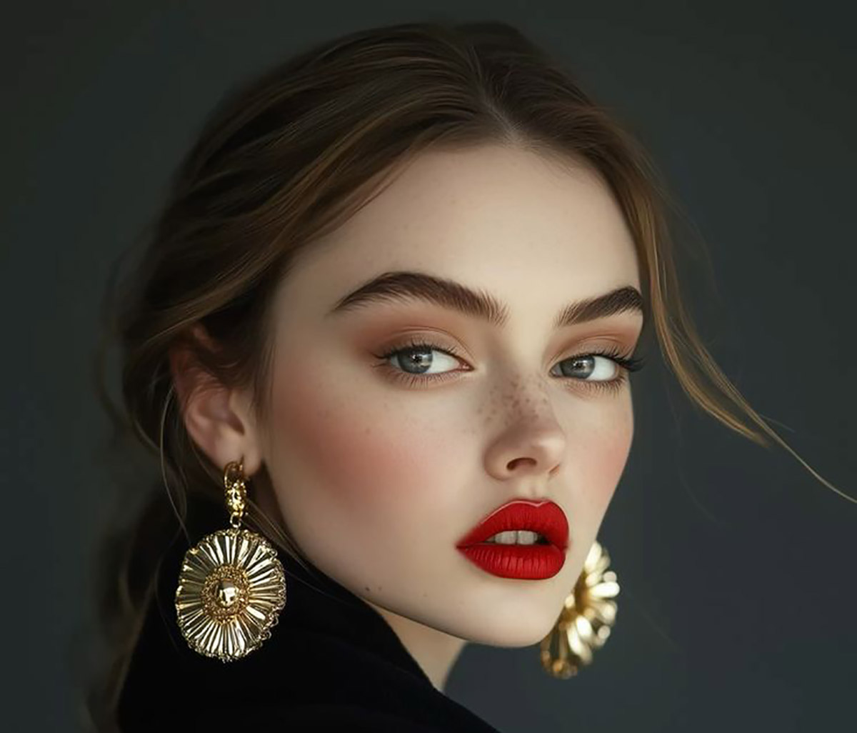 آرایش لایت با رژ قرمز

