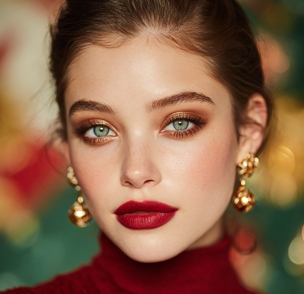 میکاپ عروس با رژ قرمز
