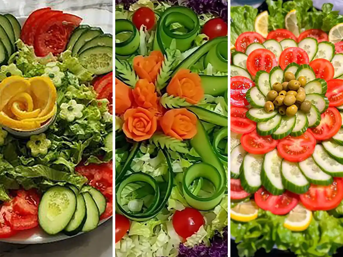 تزیین سالاد برای مهمانی ساده و شیک
