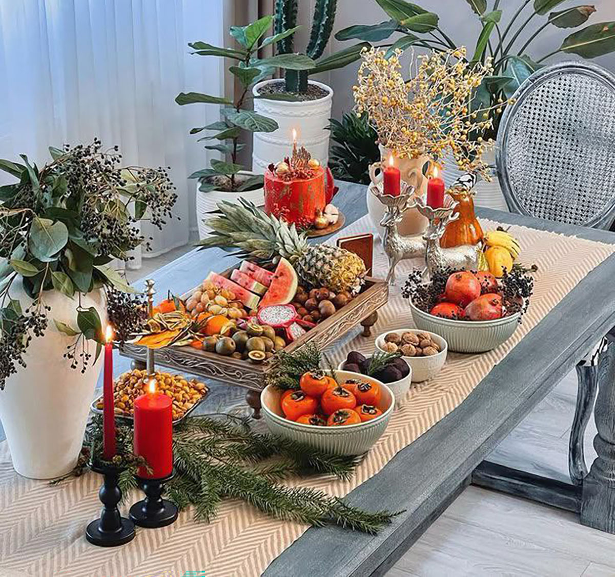 تزیین شب یلدا برای عروس اینستاگرام