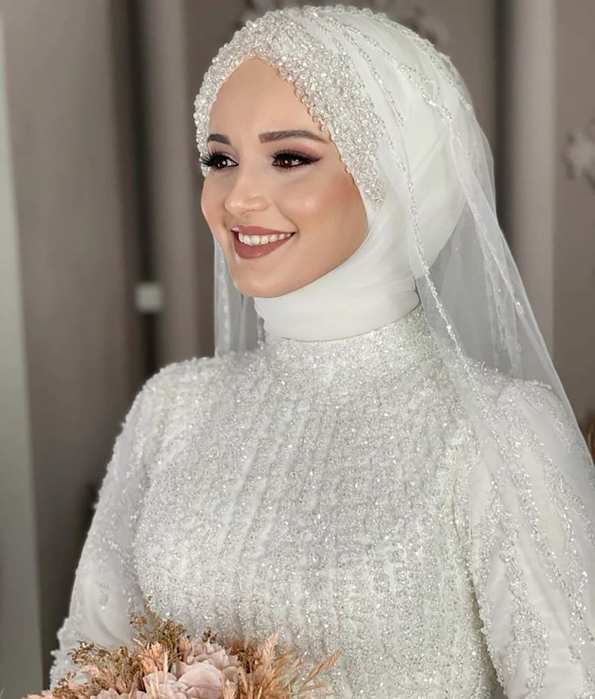 لباس عروس باحجاب شیک
