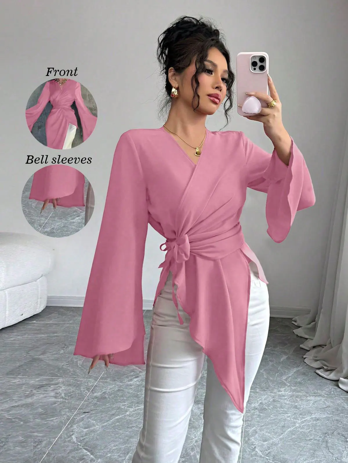 شومیز صورتی زنانه