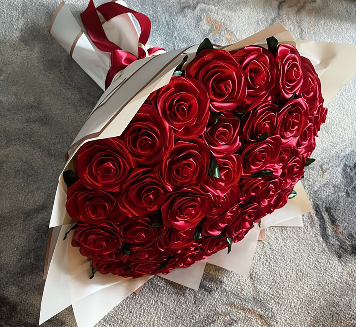 اموزش دسته گل روبانی