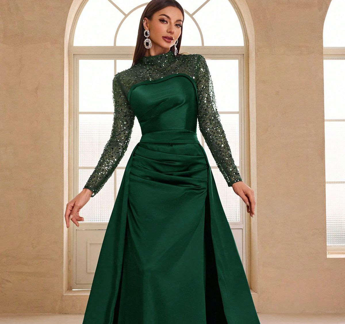 لباس مجلسی سبز کله غازی