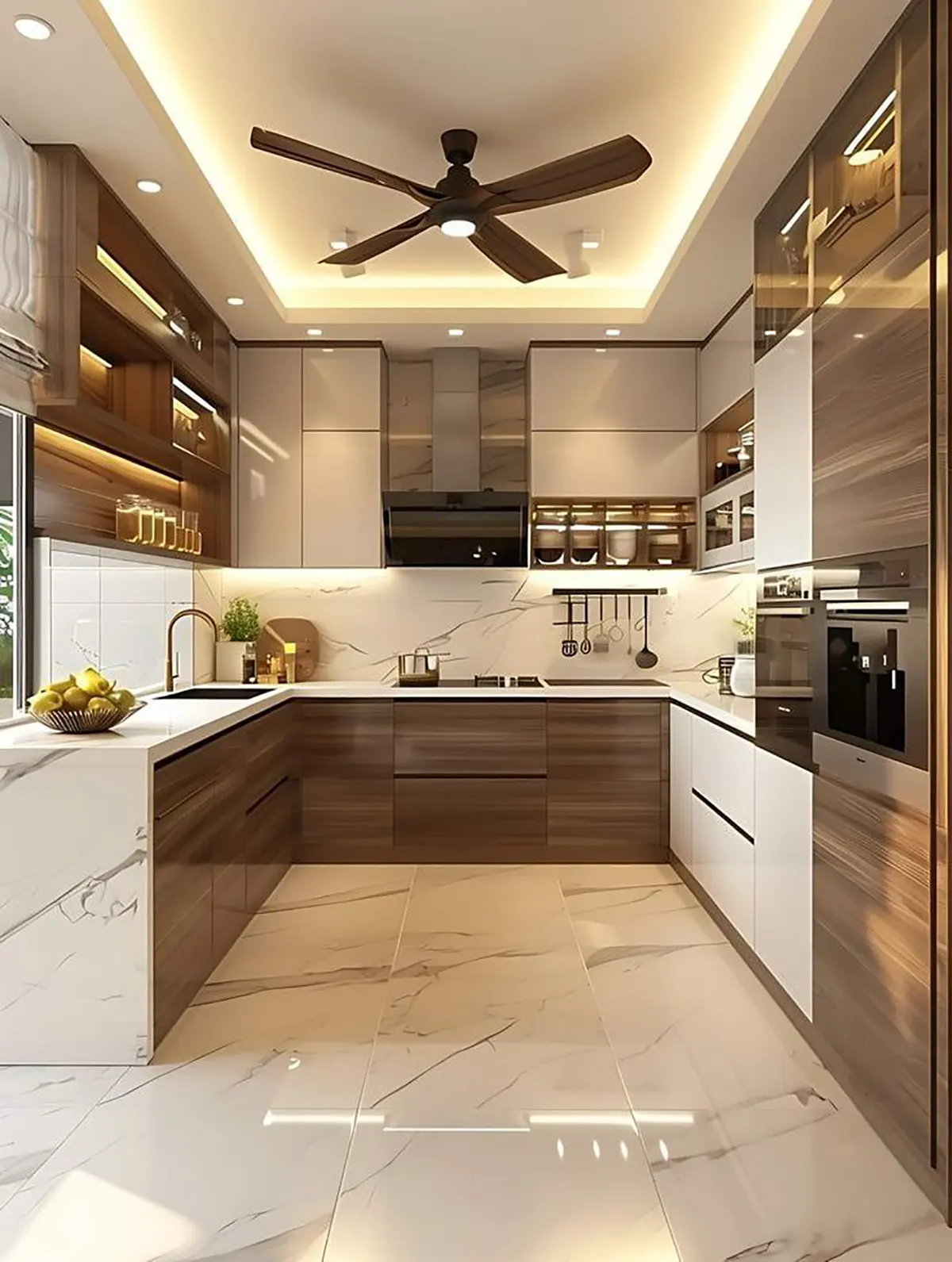 دکور آشپزخانه ساده بدون کابینت
