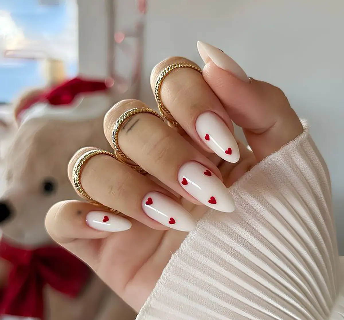 ناخن قلبی صورتی
