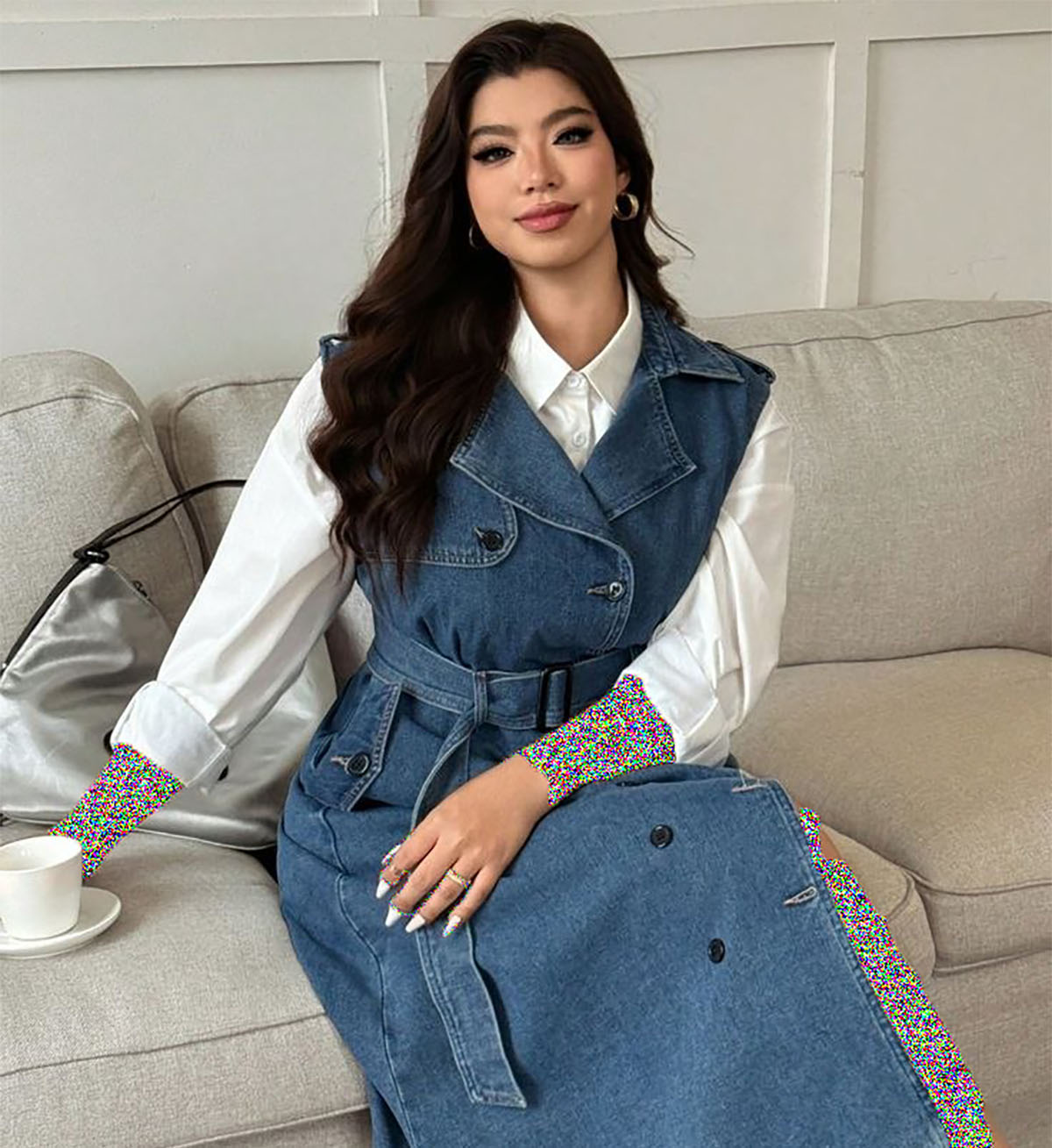 پیراهن جین کاغذی زنانه