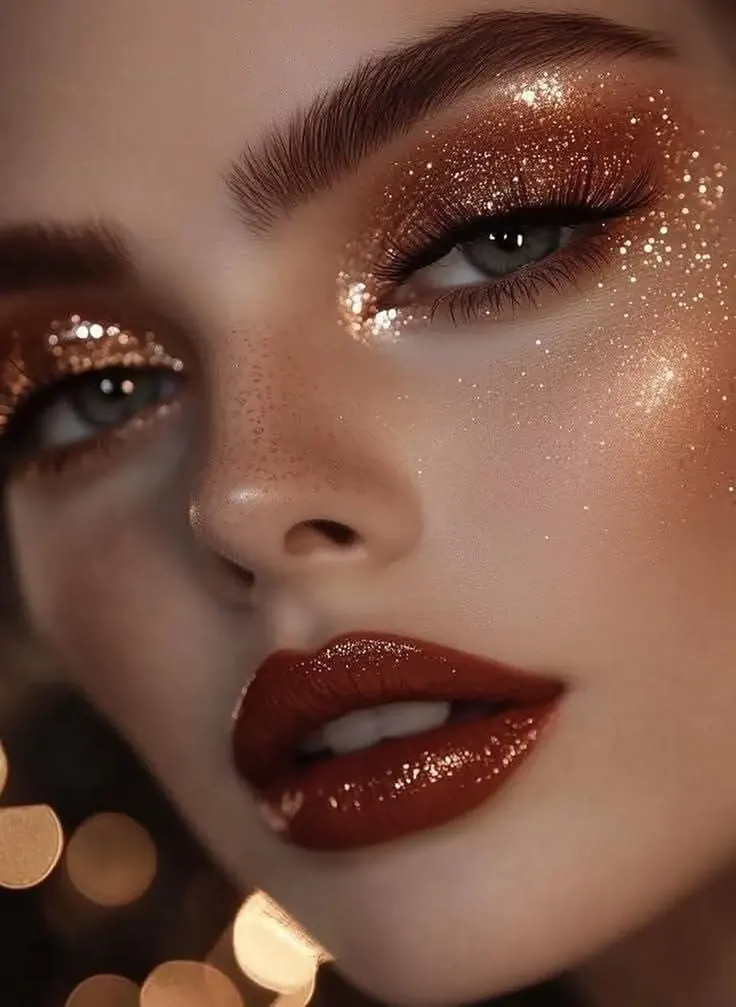 رژگونه پودری برنزی درخشان با سایه شکلاتی