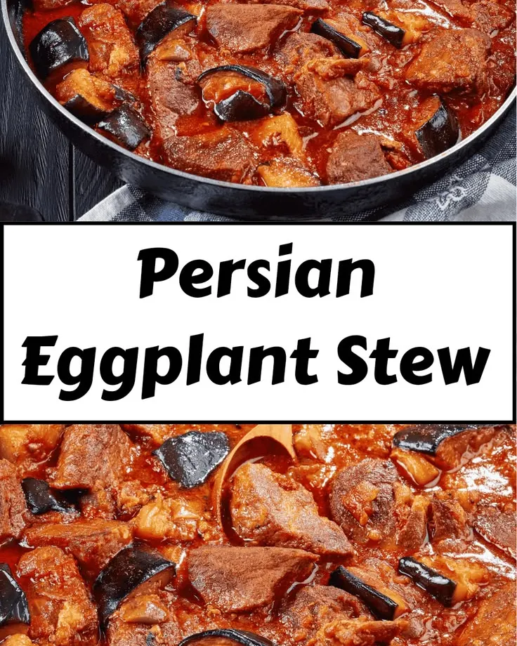 خورش بادمجان در کاسه مسی با برنج زعفرانی