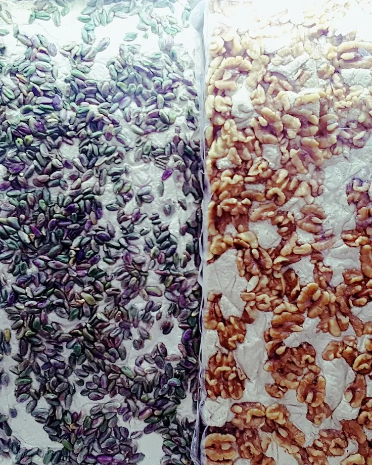 چهار نوع حلوا ارده مغزدار از نمای بالا