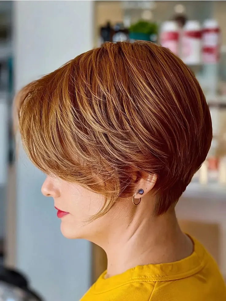 پیکسی باب مسی با چتری بلند در نیم‌رخ برای پاییز ۱۴۰۵