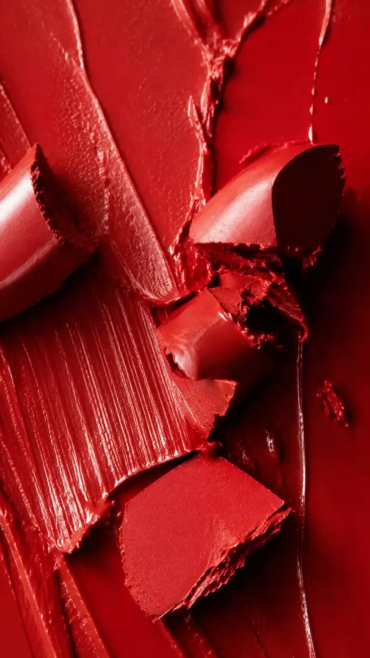 مغز جامد رژ لب قرمز مات از نزدیک